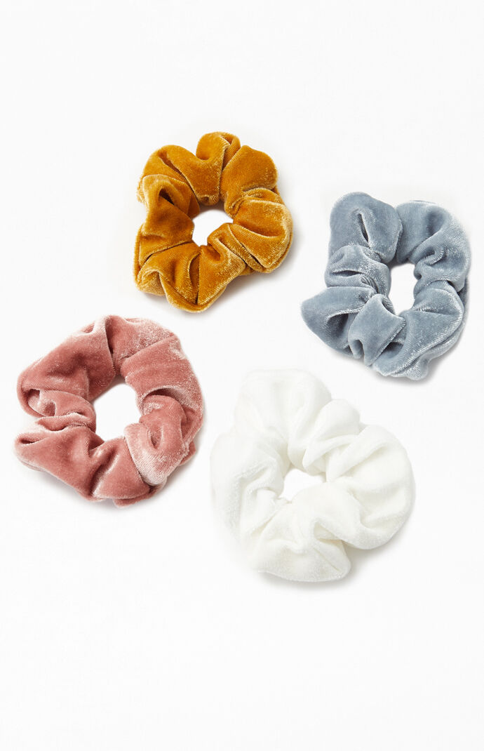 Blue & Pink Velvet Scrunchie Pack