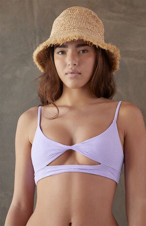 Purple Twist Ribbed Tank Bikini Top image number 2