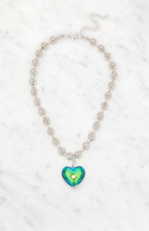 Heart Ball Bead Chain Necklace image number 1