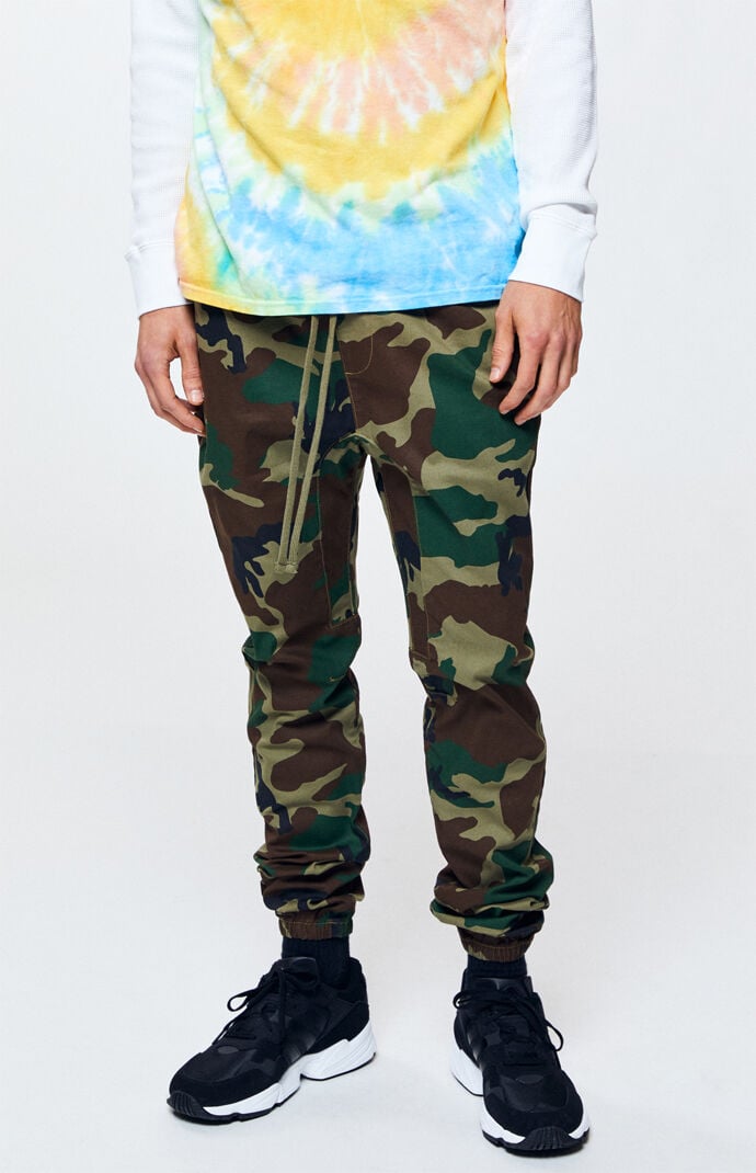 camo skinny joggers mens