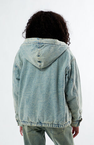 Light Indigo Hooded Denim Jacket image number 3