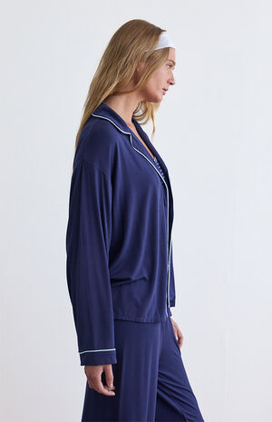 Long Sleeve Button Up Pajama Shirt image number 3