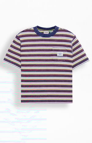 Striped Cropped Boxy Pocket T-Shirt image number 1