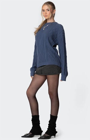Jessy Cable Knit Oversized Sweater image number 4