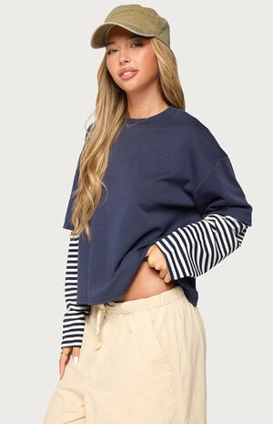 Nacie Layered Striped Long Sleeve T-Shirt image number 2