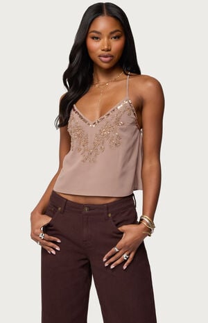 Sorina Embellished V Neck Top image number 1