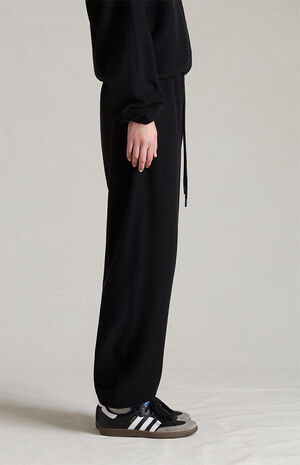 Women's Jet Black Reverse Fleece Sweatpants image number 4