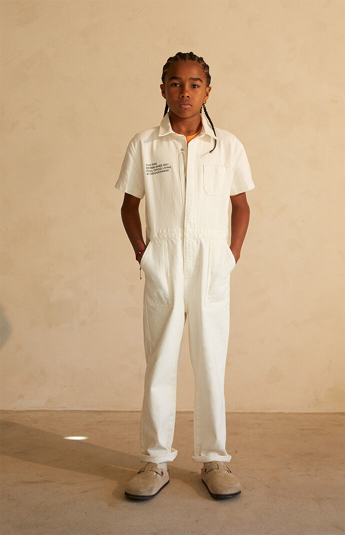 Kids white boiler suit discount