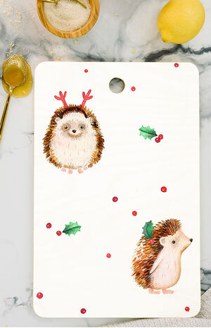 Christmas Hedgehog Rectangle Cutting Board image number 2
