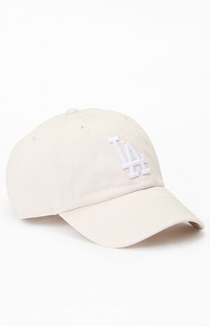 Cream LA Dodgers Dad Hat image number 1