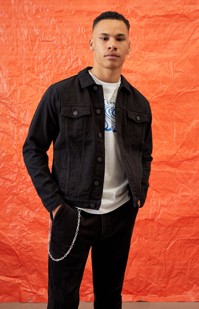 Pacsun Black Classic Fit Denim Jacket Pacsun