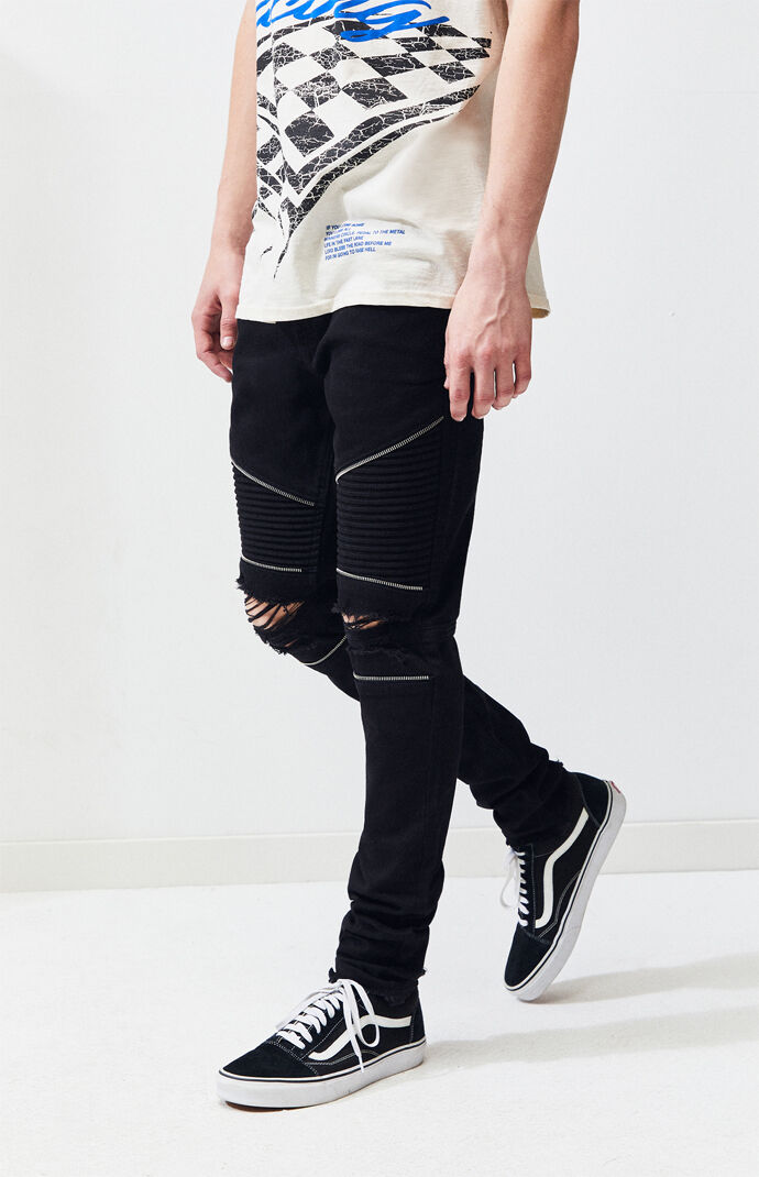 pacsun black ripped moto skinniest jeans