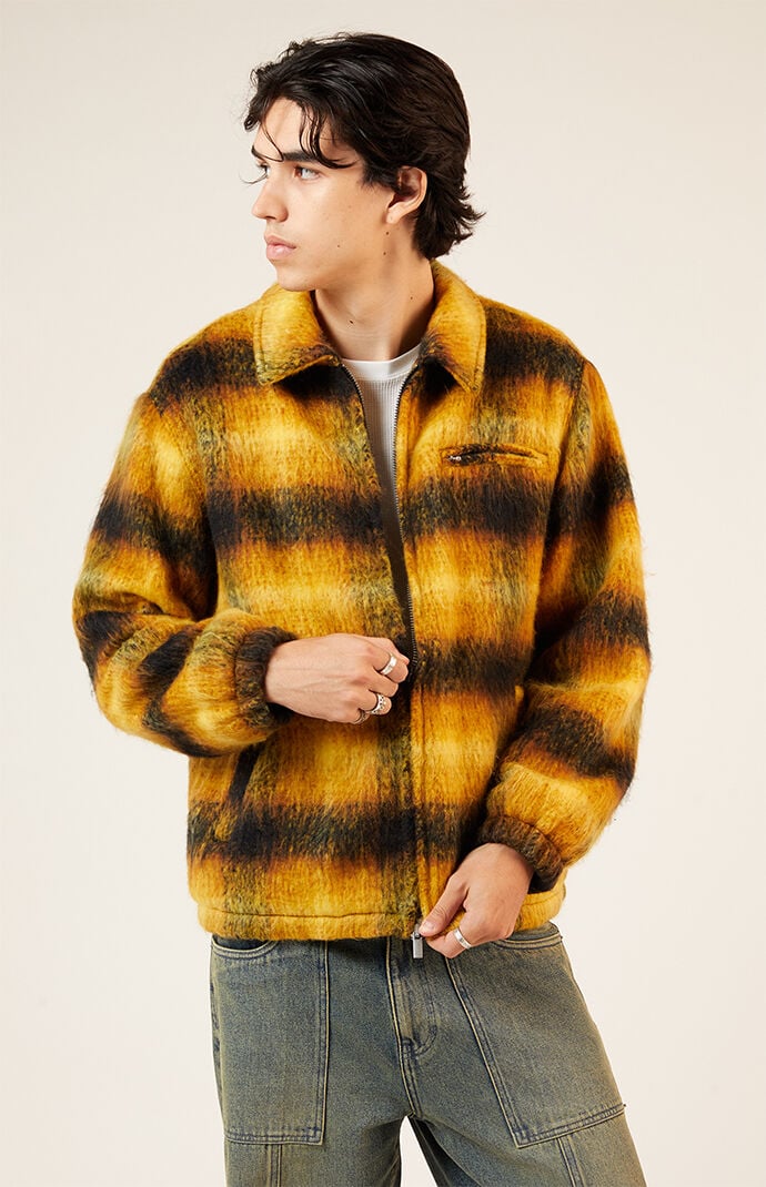 Yellow plaid coat sale