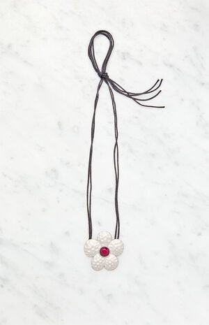 Flower Ribbon Choker Necklace image number 1