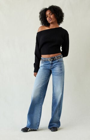 Casey Low Rise Baggy Jeans Medium Indigo