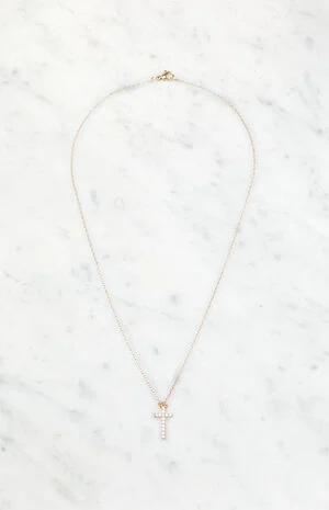 Gold Cross Necklace image number 1