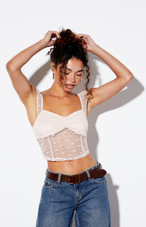 Cinched Lace Tank Top image number 1