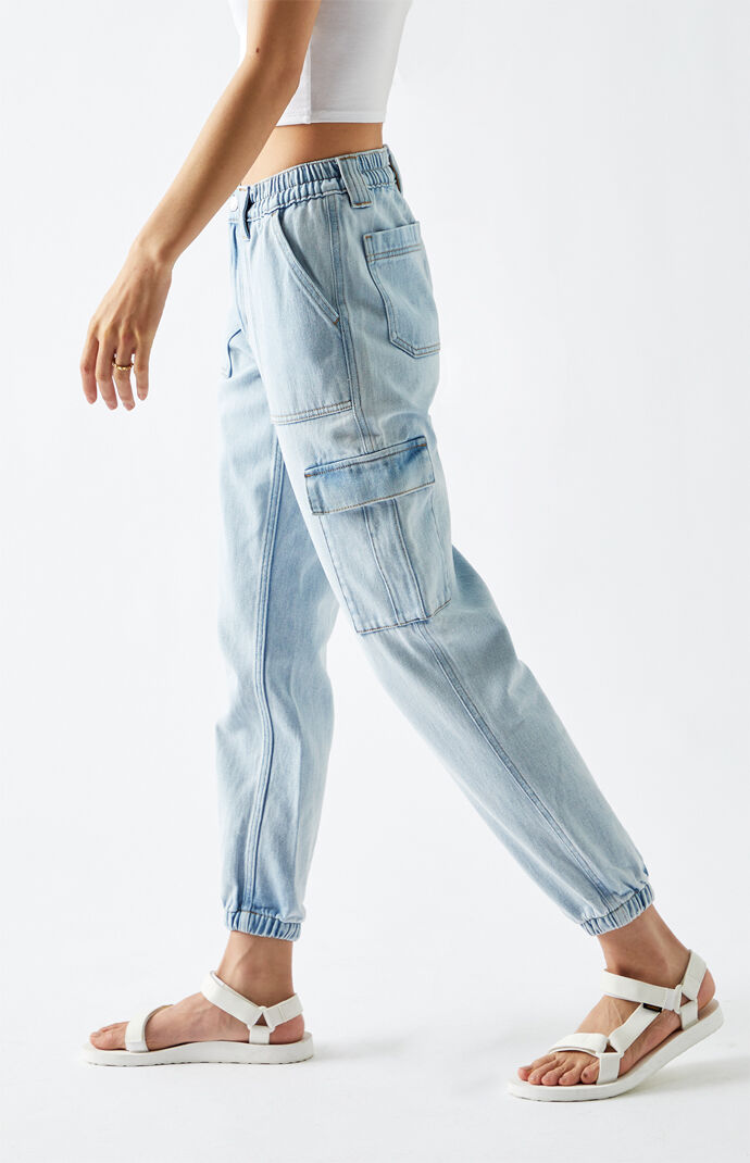 pacsun blue cargo joggers