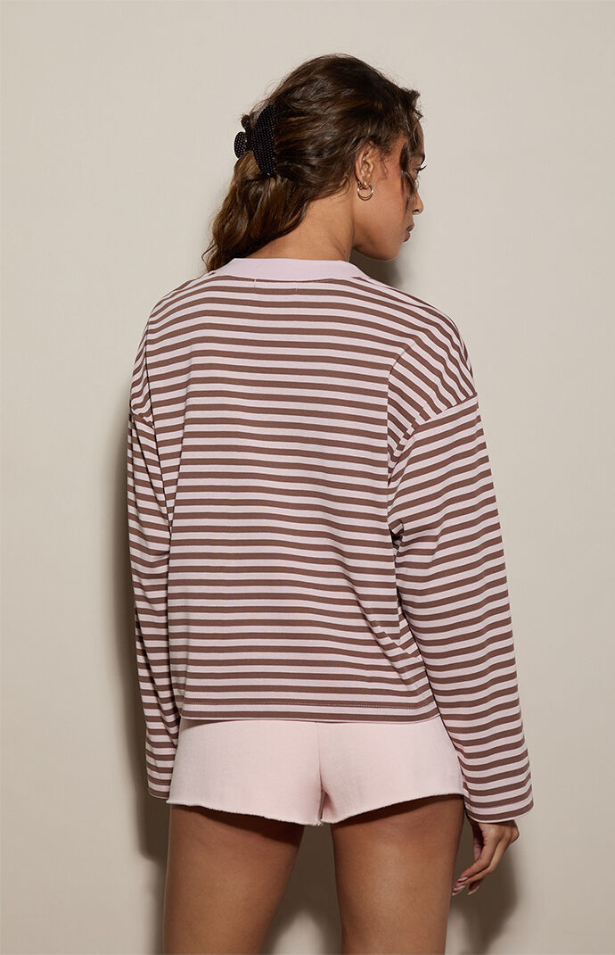 Pacsun Drew Striped Boxy Long Sleeve T-Shirt