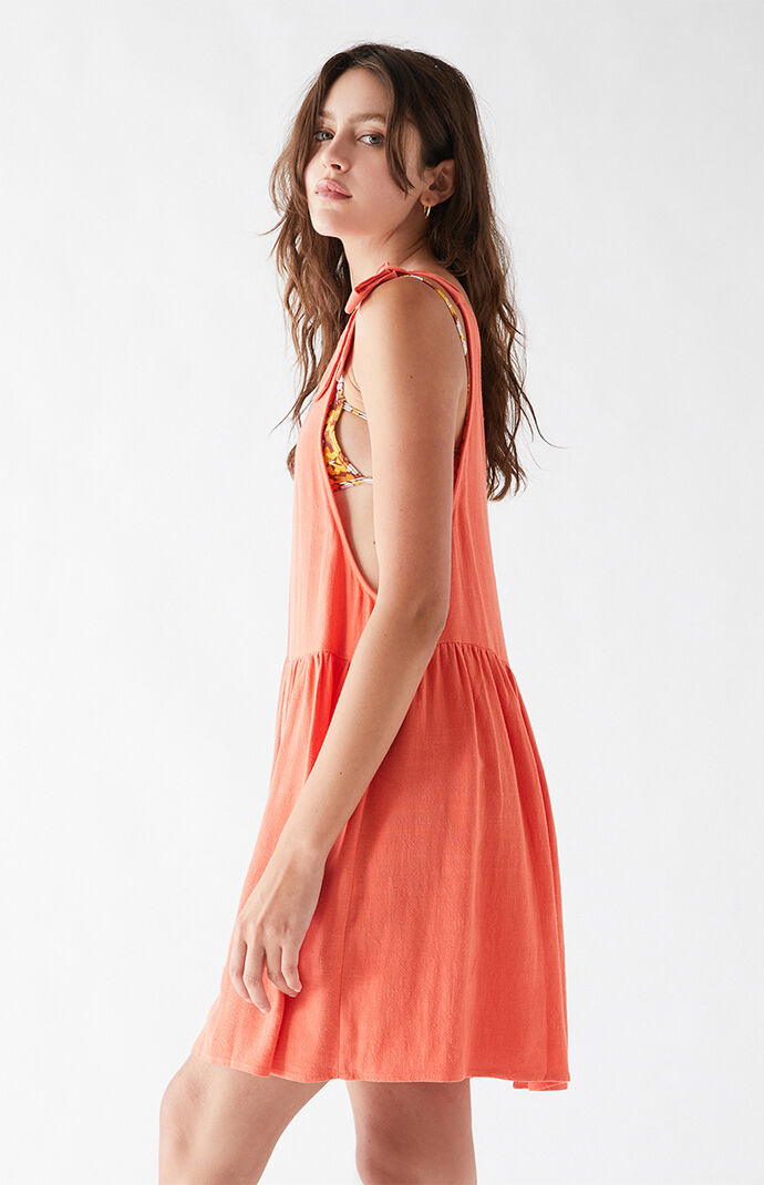 LA Hearts Tie Strap Babydoll Mini Dress at