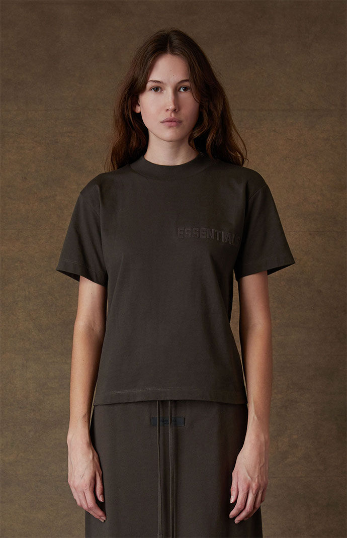 Fear of God Essentials Women's Off Black T-Shirt | PacSun
