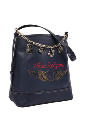 Chain Moto Faux Leather Bucket Bag image number 2