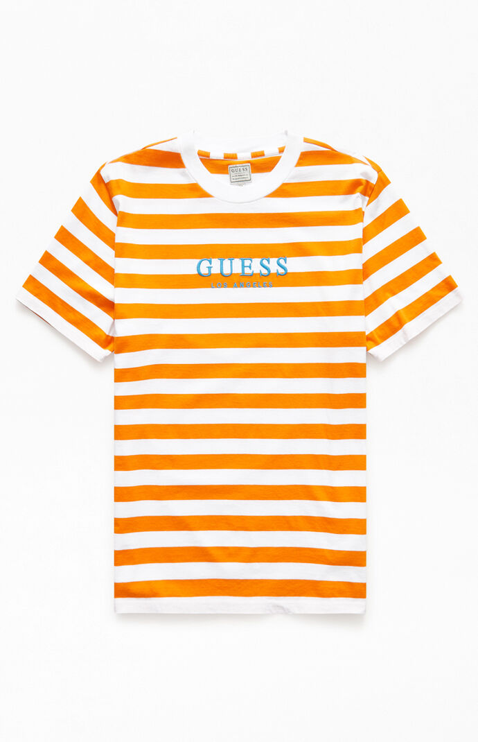 guess palm striped t-shirt