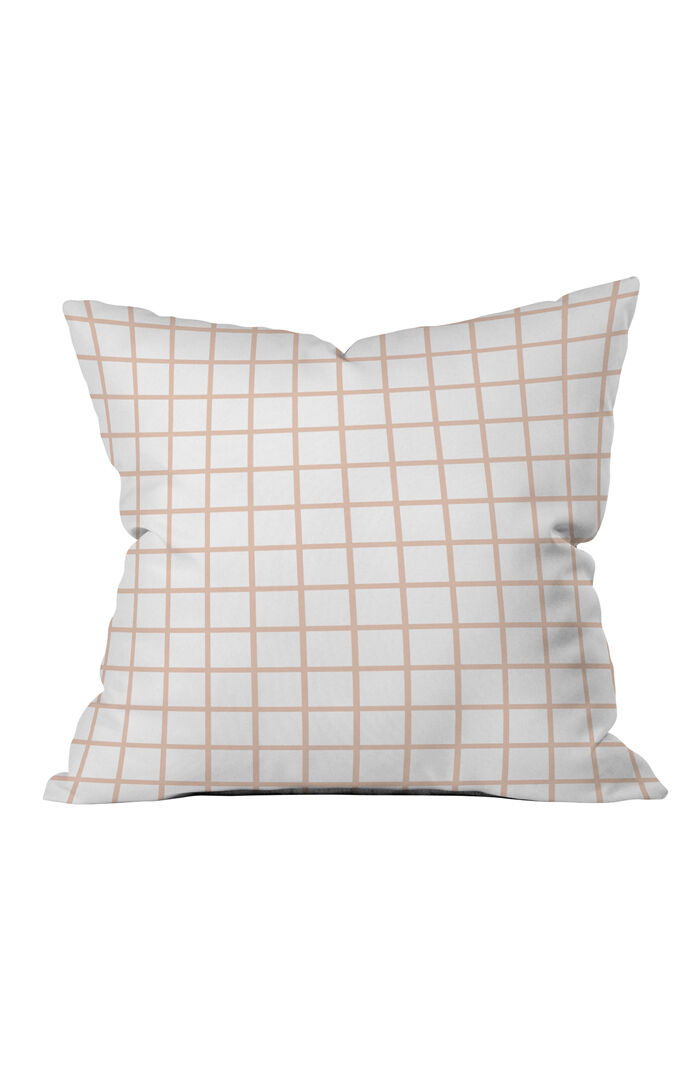 Blush Grid Throw Pillow