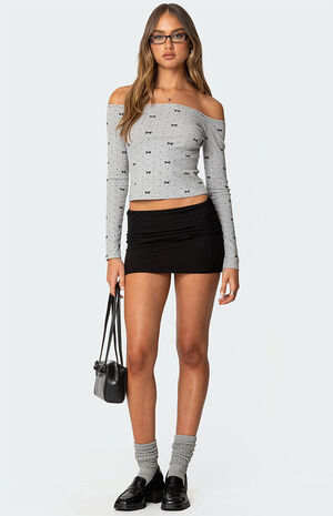 Ryna Bows and Dots Off Shoulder Top image number 2
