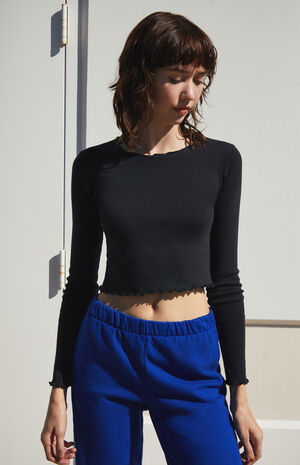 John Galt Lettuce Edge Long Sleeve Top Pacsun