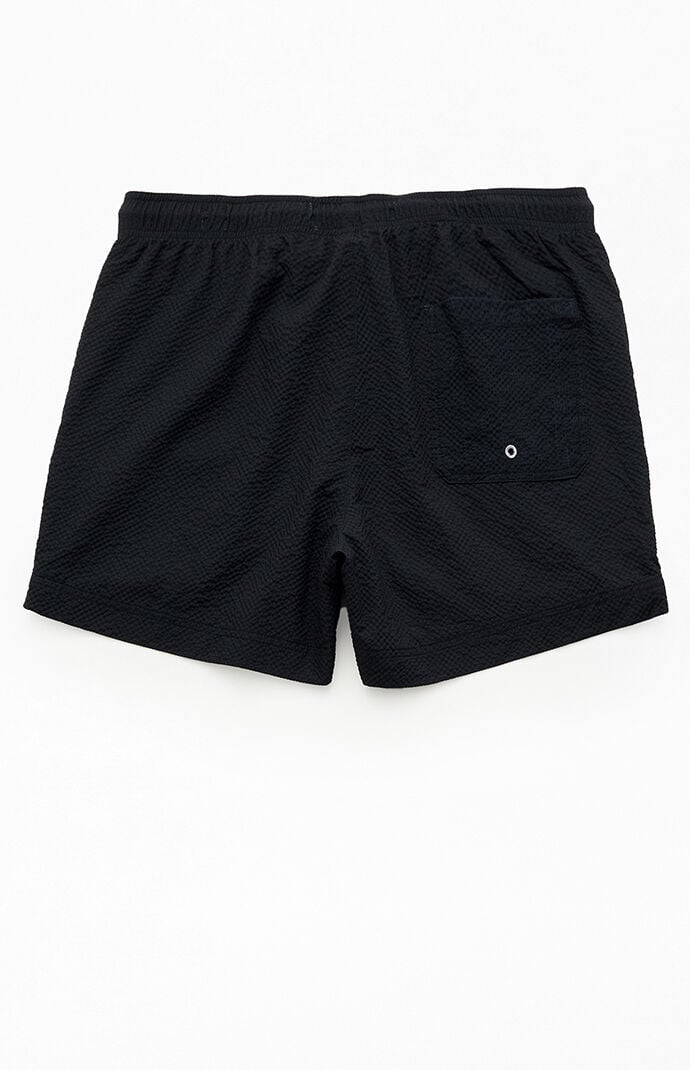 Pacsun Logo Seersucker 4.5" Swim Trunks