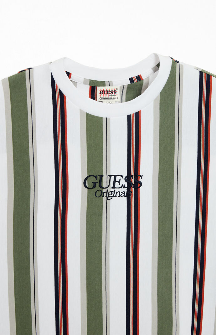 Mens guess striped t shirt clearance