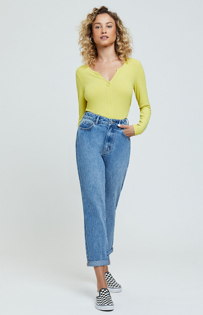 pacsun white and blue jeans