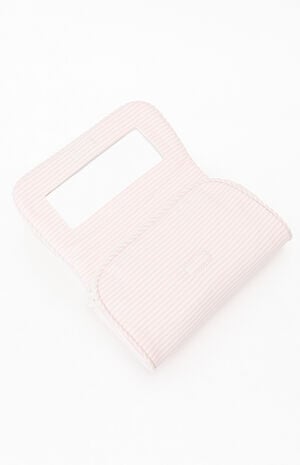 Pink & White Striped Makeup Bag image number 2
