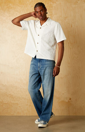 White Bloom Oversized Camp Shirt image number 5