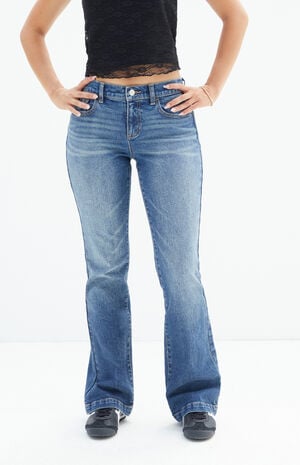 Stretch Dark Indigo Low Rise Bootcut Jeans image number 2