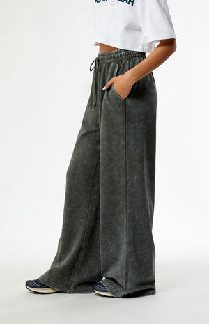Acid Wash Wide Leg Sweatpants image number 3