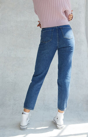 Patchwork Ultra High Waisted Slim Fit Jeans image number 5