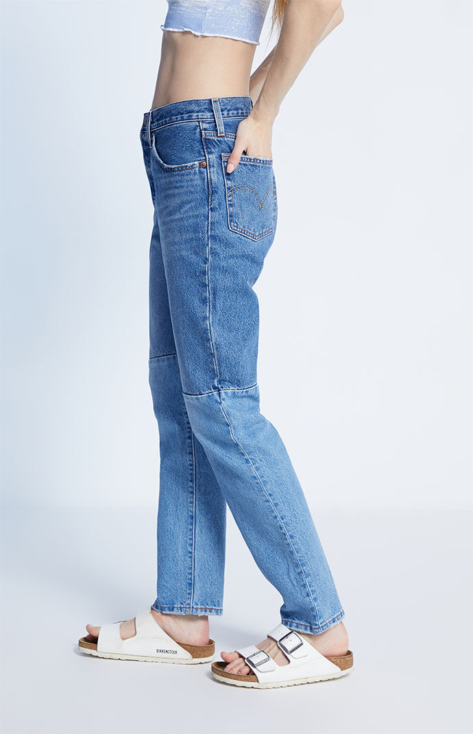 Levi s 501 Medium Blue Pieced Straight Leg Jeans PacSun
