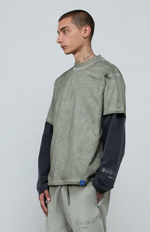 Gray&nbsp;Vintage Wash Heavyweight Oversized T-Shirt image number 4