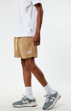 Tan Nylon Collegiate 6.5" Swim Trunks image number 3