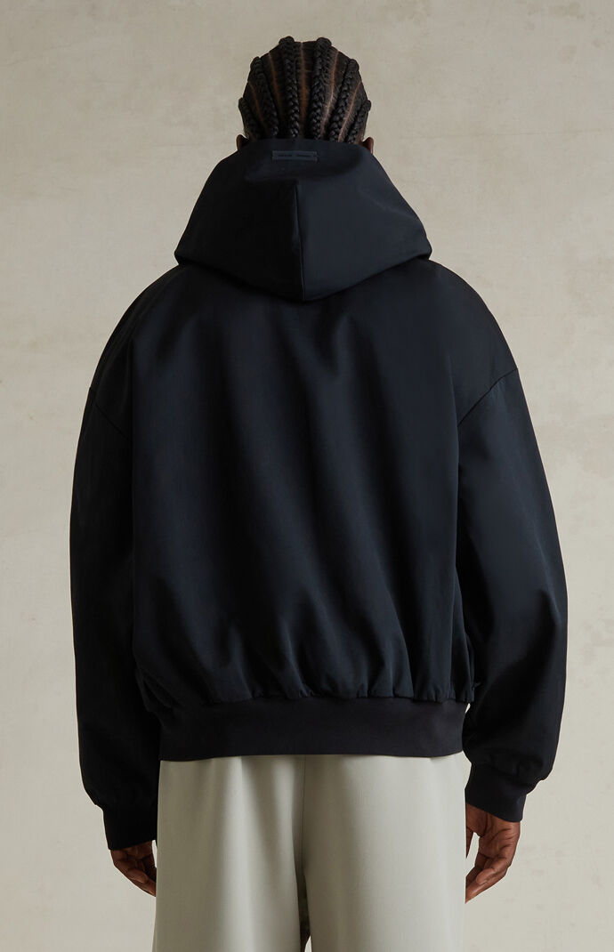 Fear of God ESSENTIALS Jet Black Poly Cotton Twill Zip Up