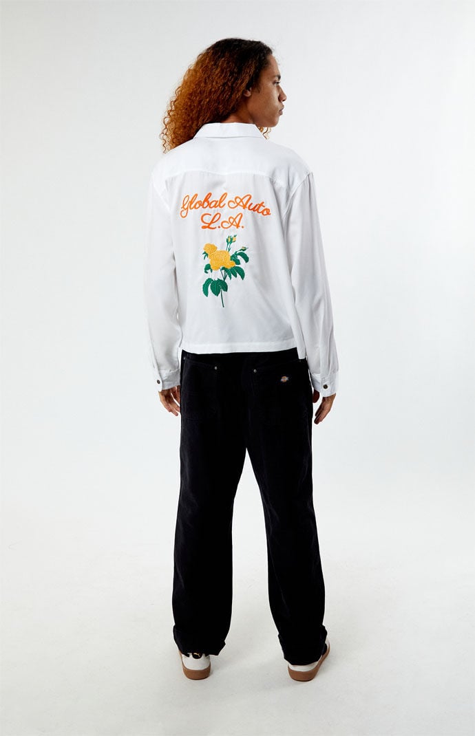 Pacsun Global Auto Embroidered Long Sleeve Camp Shirt | Pacsun