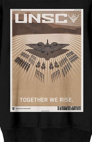 Halo Together We Rise UNSC Poster Crew Neck Sweatshirt image number 2