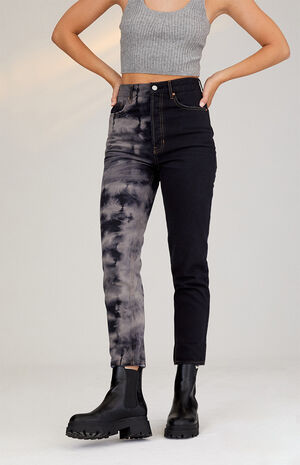 Eco Two-Tone Tie Dye Ultra High Waisted Slim Fit Jeans image number 2