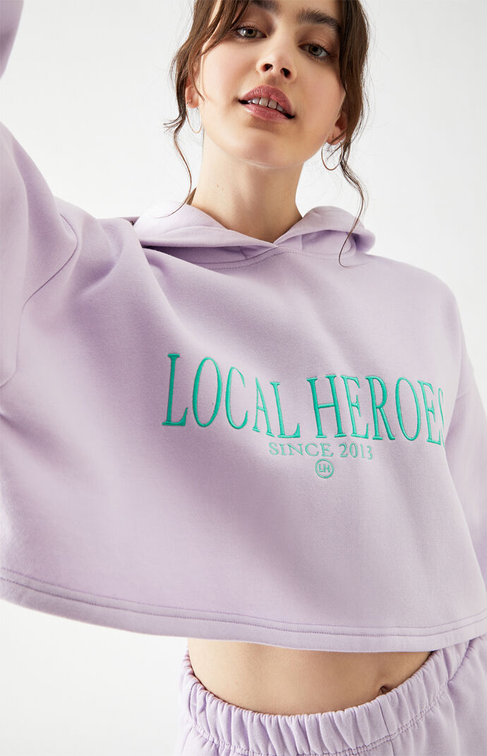 Lavender Cropped Hoodie