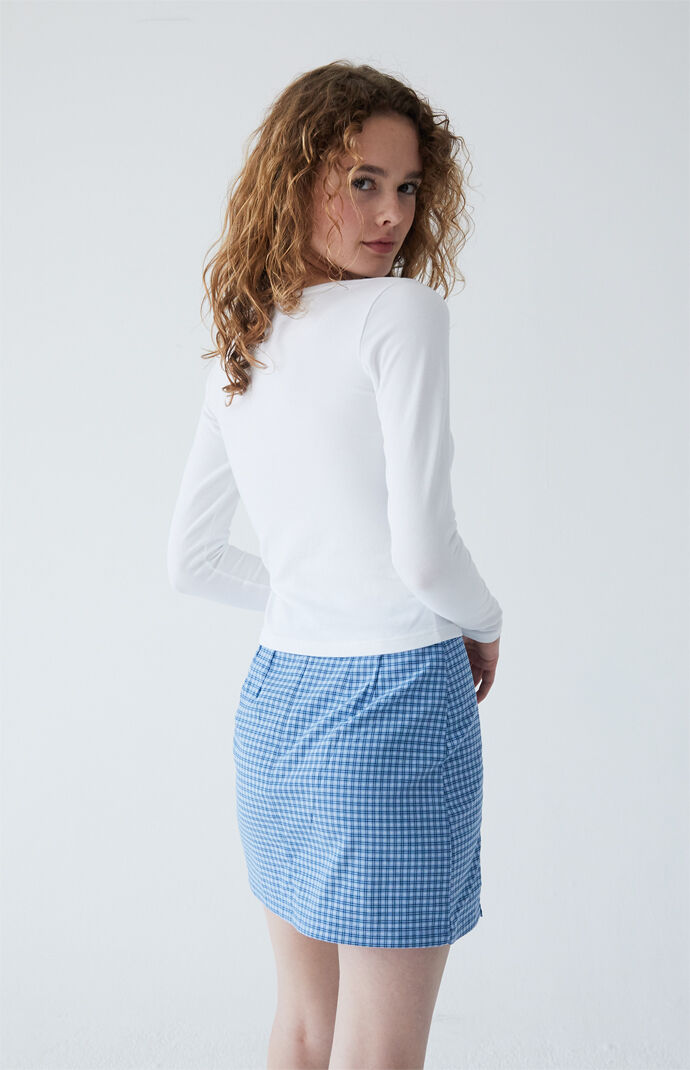 Ocean Blue Plaid Cara Skirt