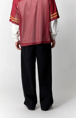 Black Baggy Drawstring Trousers image number 4