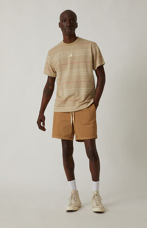 Khaki Twill Volley Shorts image number 4