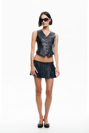 Faux Leather Rider Mini Skirt image number 4